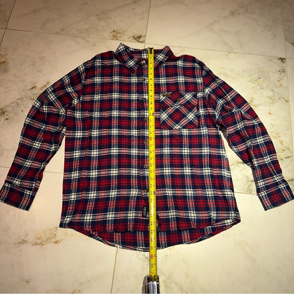 Smiths Workwear Plaid Flannel Mens Sz XLT XL Tall Button Front Shirt Long Sleeve